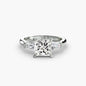 Three-Stone Ring (Baguette Side Stones) setting Aces Jewellers 9K White Gold Princess 