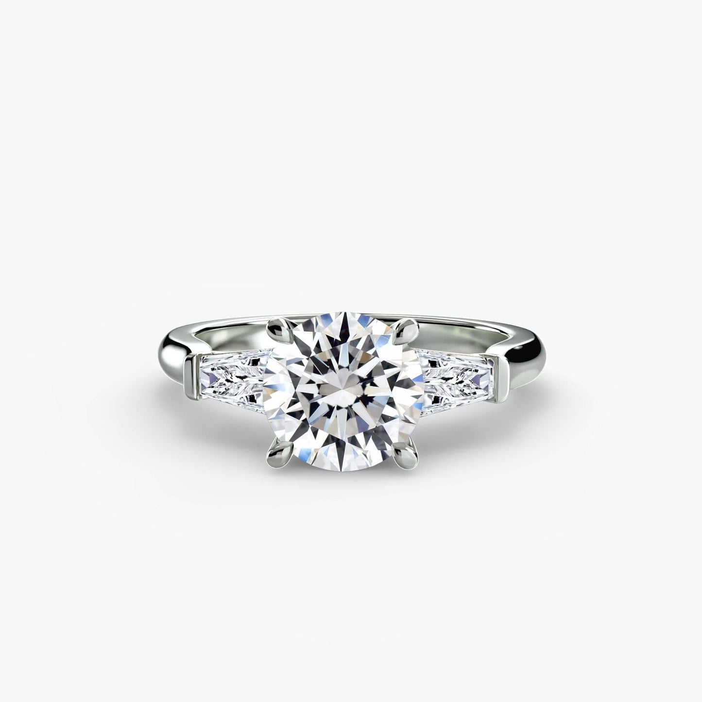 Three-Stone Ring (Baguette Side Stones) setting Aces Jewellers 