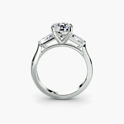 Three-Stone Ring (Baguette Side Stones) setting Aces Jewellers 