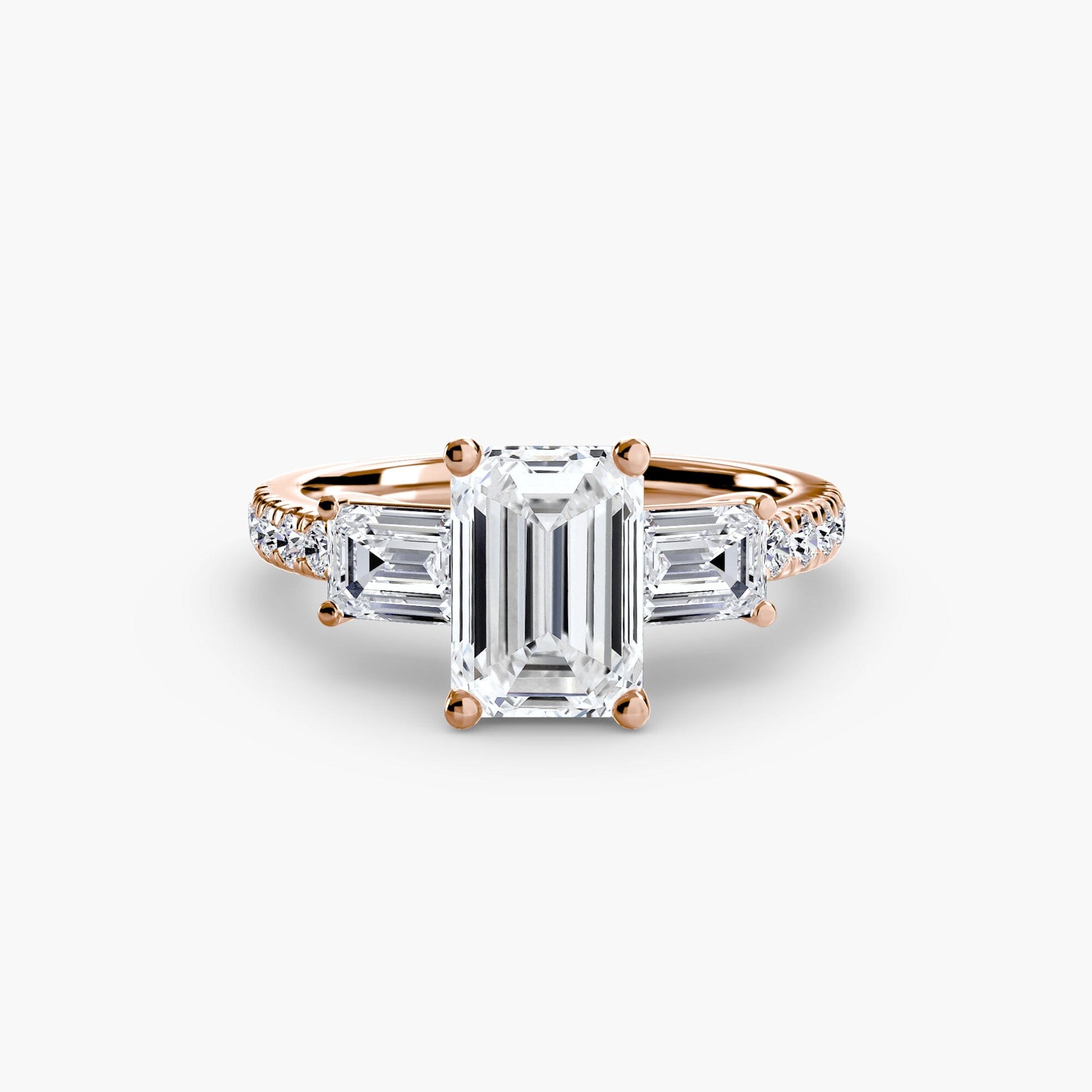 Three-Stone Ring with Pavé Band 4 setting Aces Jewellers 