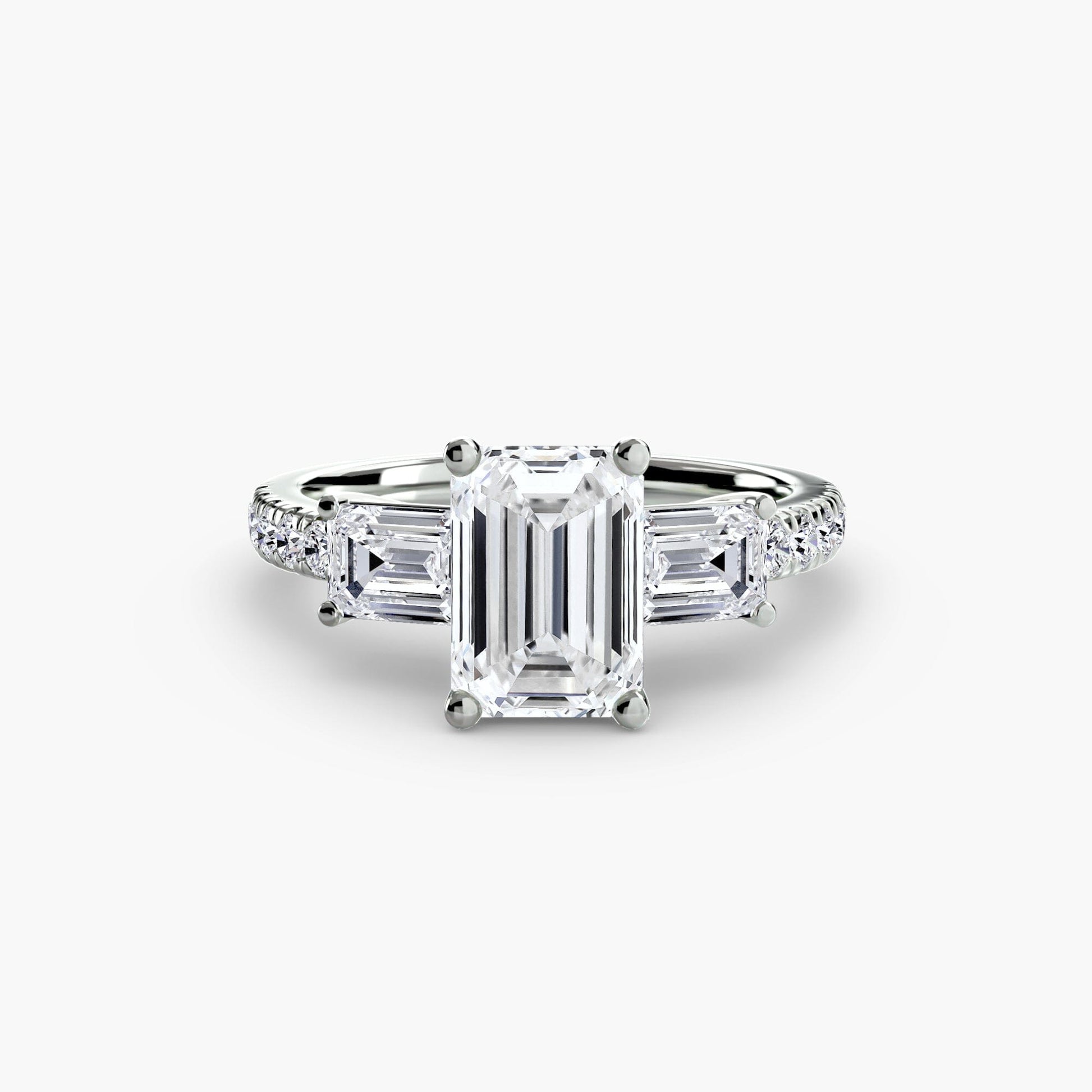 Three-Stone Ring with Pavé Band 4 setting Aces Jewellers 