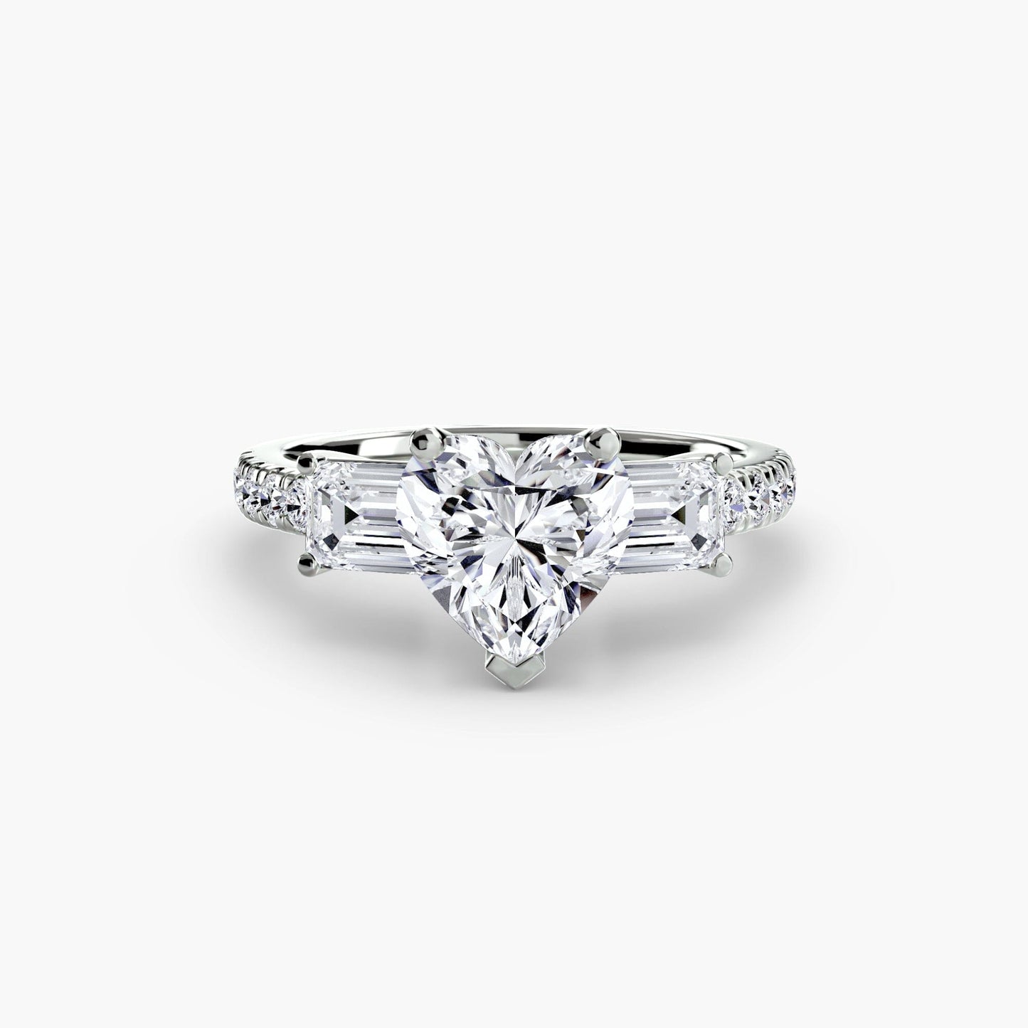 Three-Stone Ring with Pavé Band 4 setting Aces Jewellers 