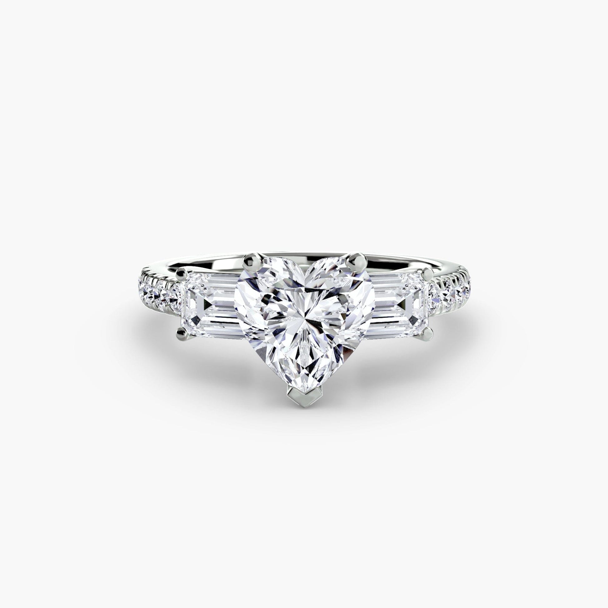 Three-Stone Ring with Pavé Band 4 setting Aces Jewellers 