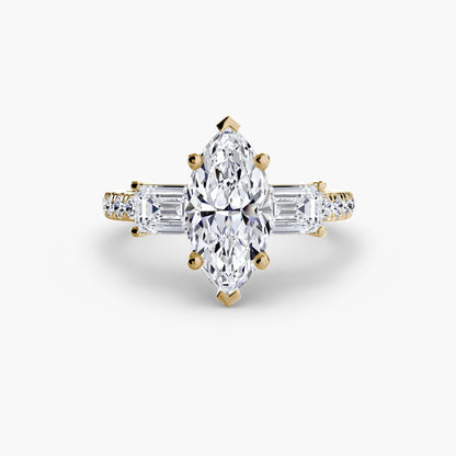 Three-Stone Ring with Pavé Band 4 setting Aces Jewellers 