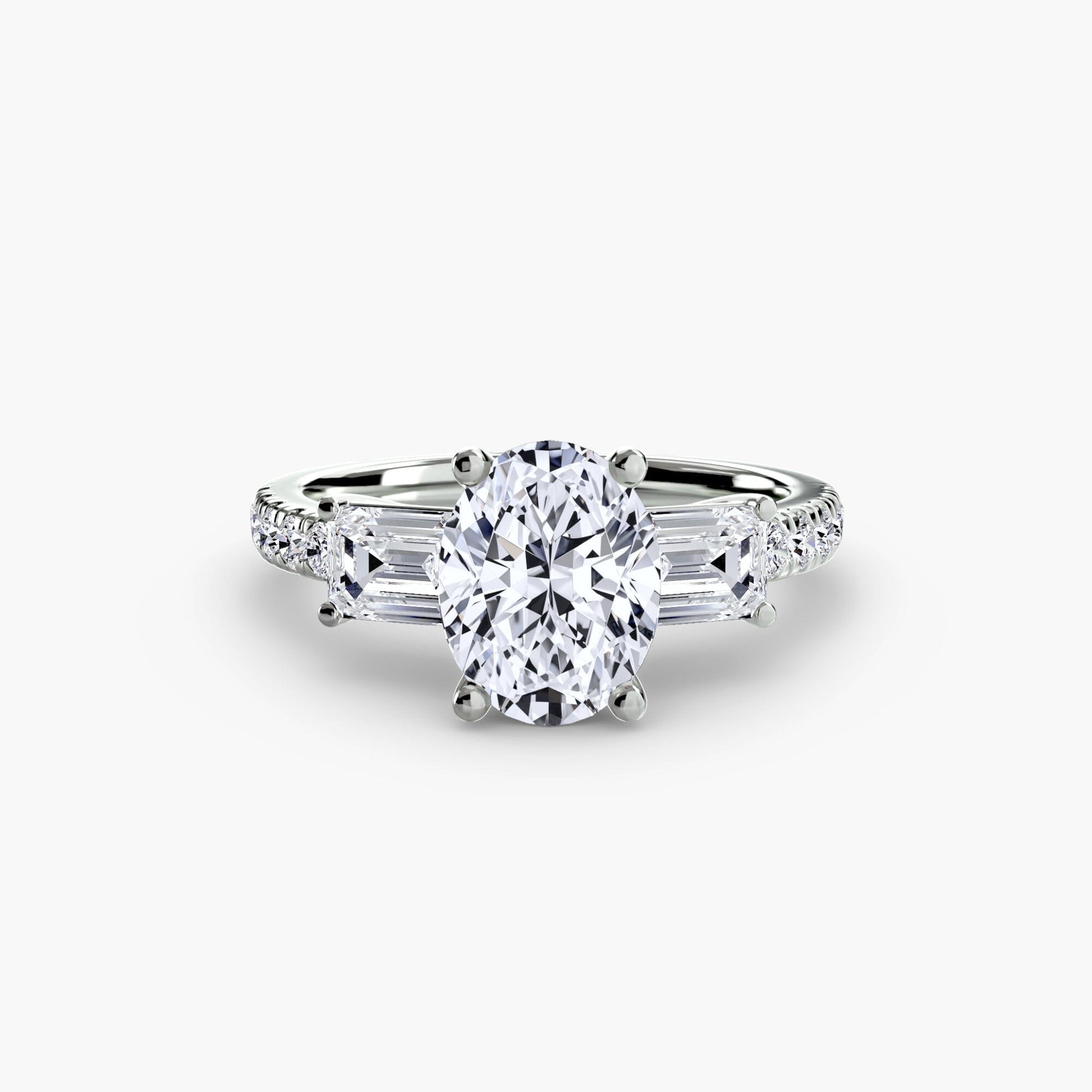 Three-Stone Ring with Pavé Band 4 setting Aces Jewellers 