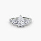 Three-Stone Ring with Pavé Band 4 setting Aces Jewellers 9K White Gold Pear 