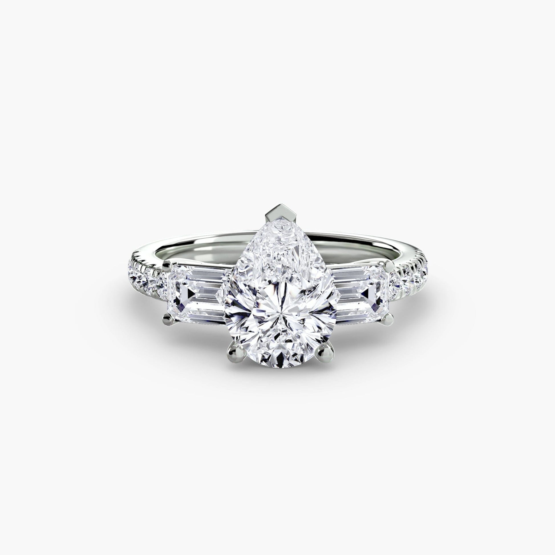 Three-Stone Ring with Pavé Band 4 setting Aces Jewellers 