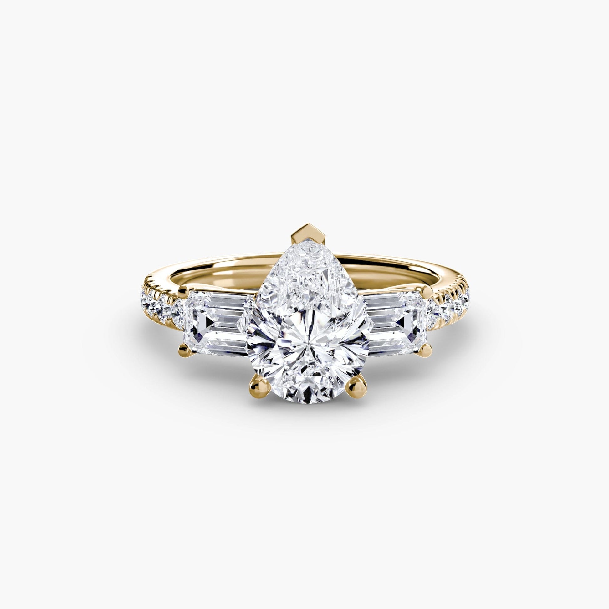 Three-Stone Ring with Pavé Band 4 setting Aces Jewellers 