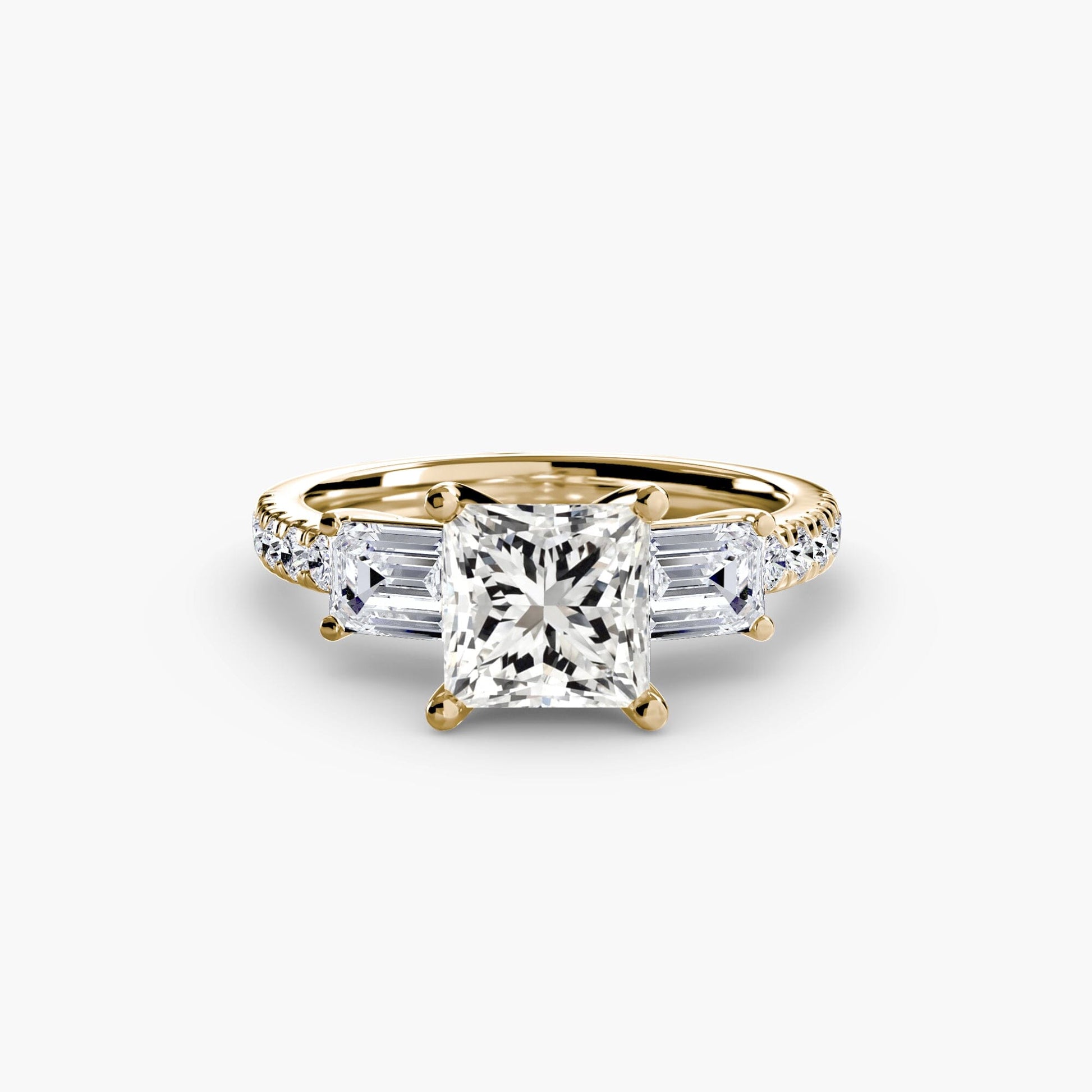 Three-Stone Ring with Pavé Band 4 setting Aces Jewellers 