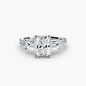 Three-Stone Ring with Pavé Band 4 setting Aces Jewellers 9K White Gold Radiant 