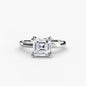 Solitaire ring 2 setting Aces Jewellers 9K White Gold Asscher 