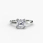 Solitaire ring 2 setting Aces Jewellers 9K White Gold Cushion 