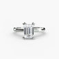 Solitaire ring 2 setting Aces Jewellers 9K White Gold Emerald 