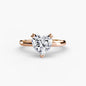 Solitaire ring 2 setting Aces Jewellers 9K Rose Gold Heart 
