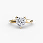 Solitaire ring 2 setting Aces Jewellers 9K Yellow Gold Heart 