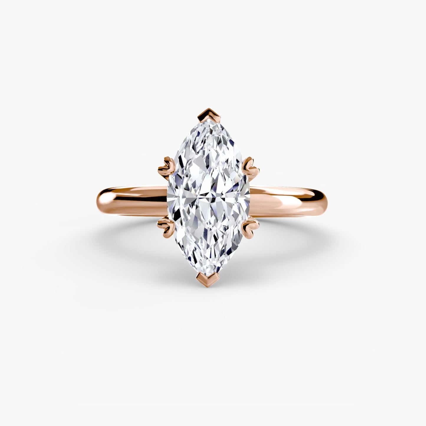 Solitaire ring 2 setting Aces Jewellers 9K Rose Gold Marquise 