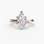 Solitaire ring 2 setting Aces Jewellers 9K Rose Gold Marquise 