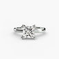 Solitaire ring 2 setting Aces Jewellers 9K White Gold Princess 