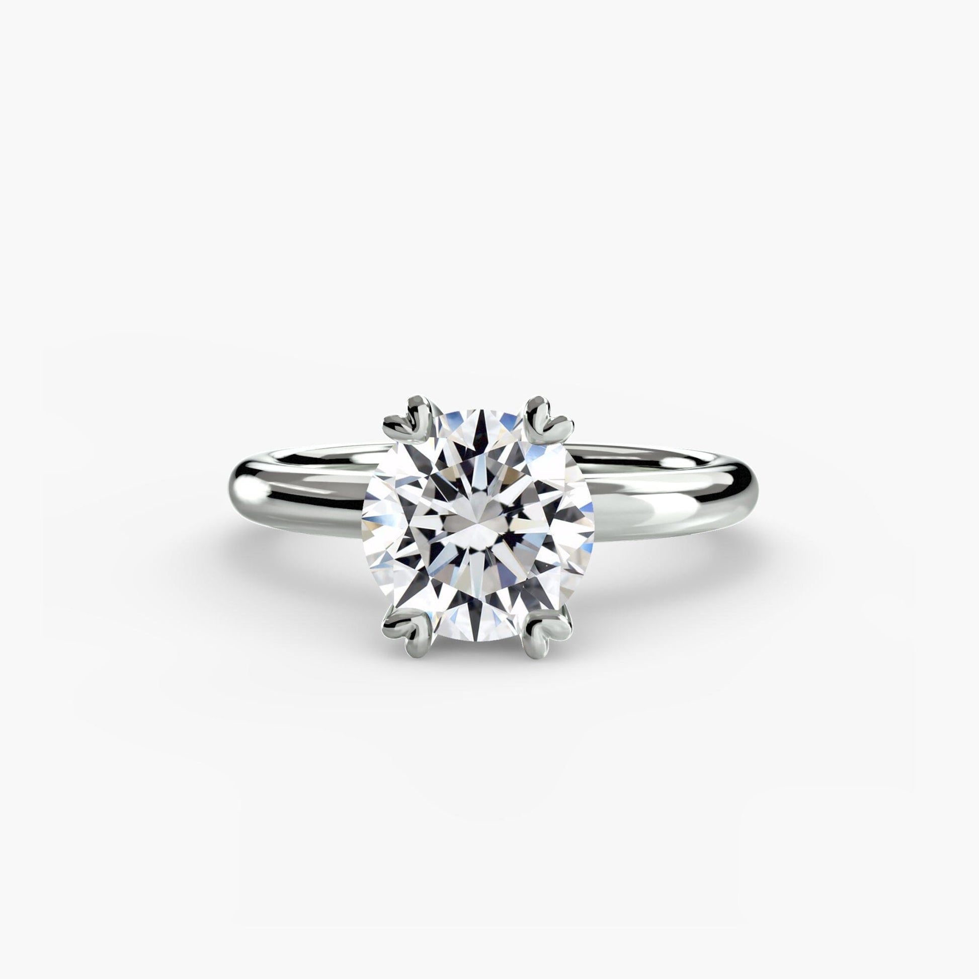Solitaire ring 2 setting Aces Jewellers 9K White Gold Round 