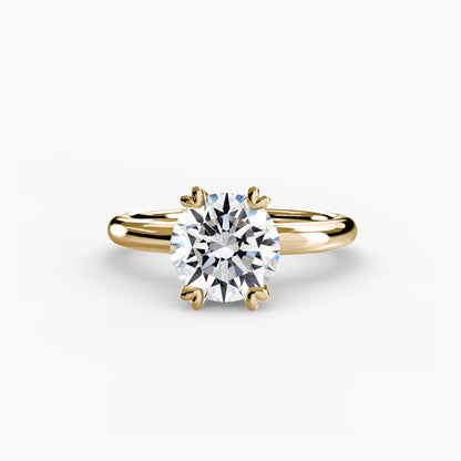 Solitaire ring 2 setting Aces Jewellers 9K Yellow Gold Round 