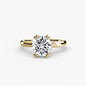 Solitaire ring 2 setting Aces Jewellers 9K Yellow Gold Round 
