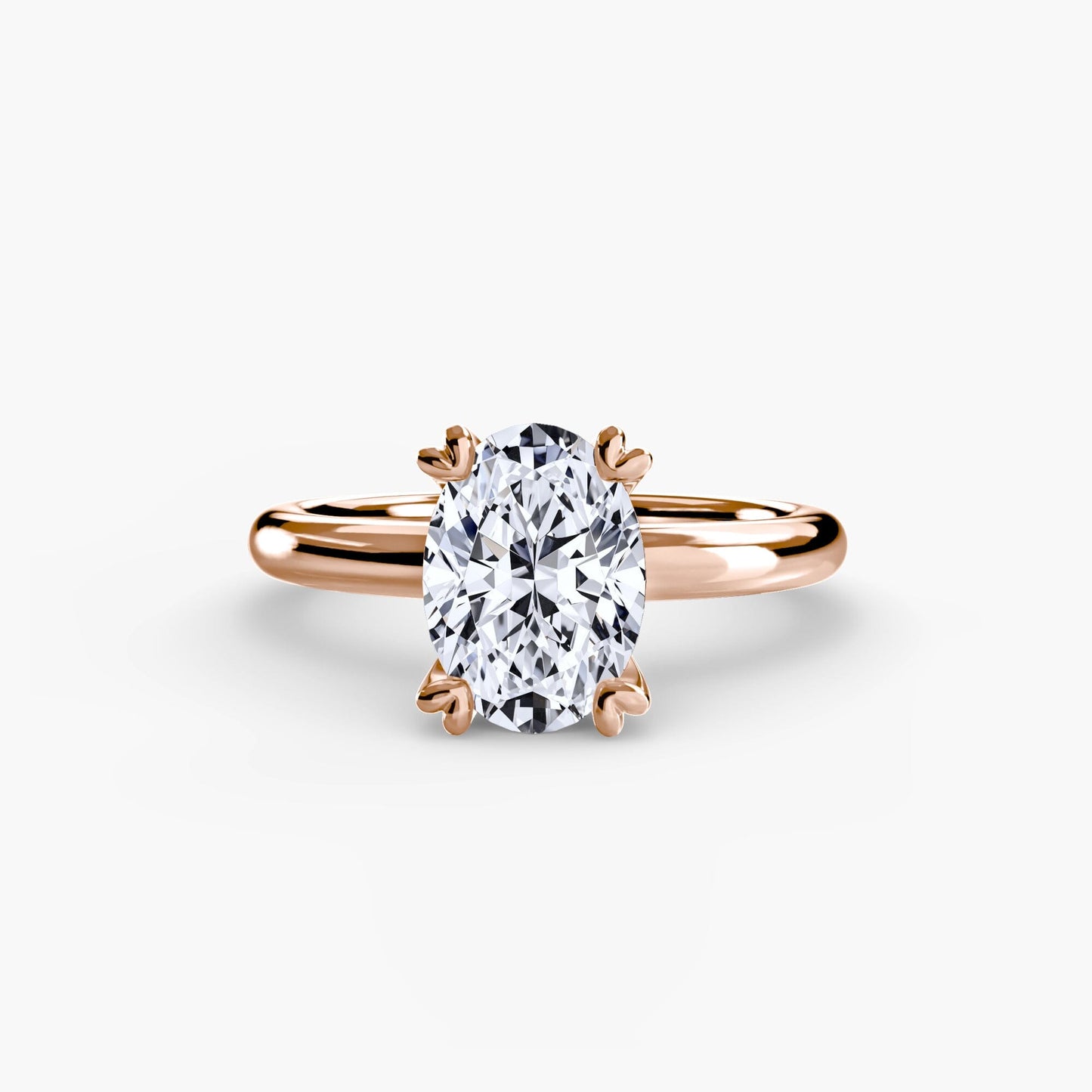 Solitaire ring 2 setting Aces Jewellers 9K Rose Gold Oval 