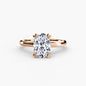 Solitaire ring 2 setting Aces Jewellers 9K Rose Gold Oval 