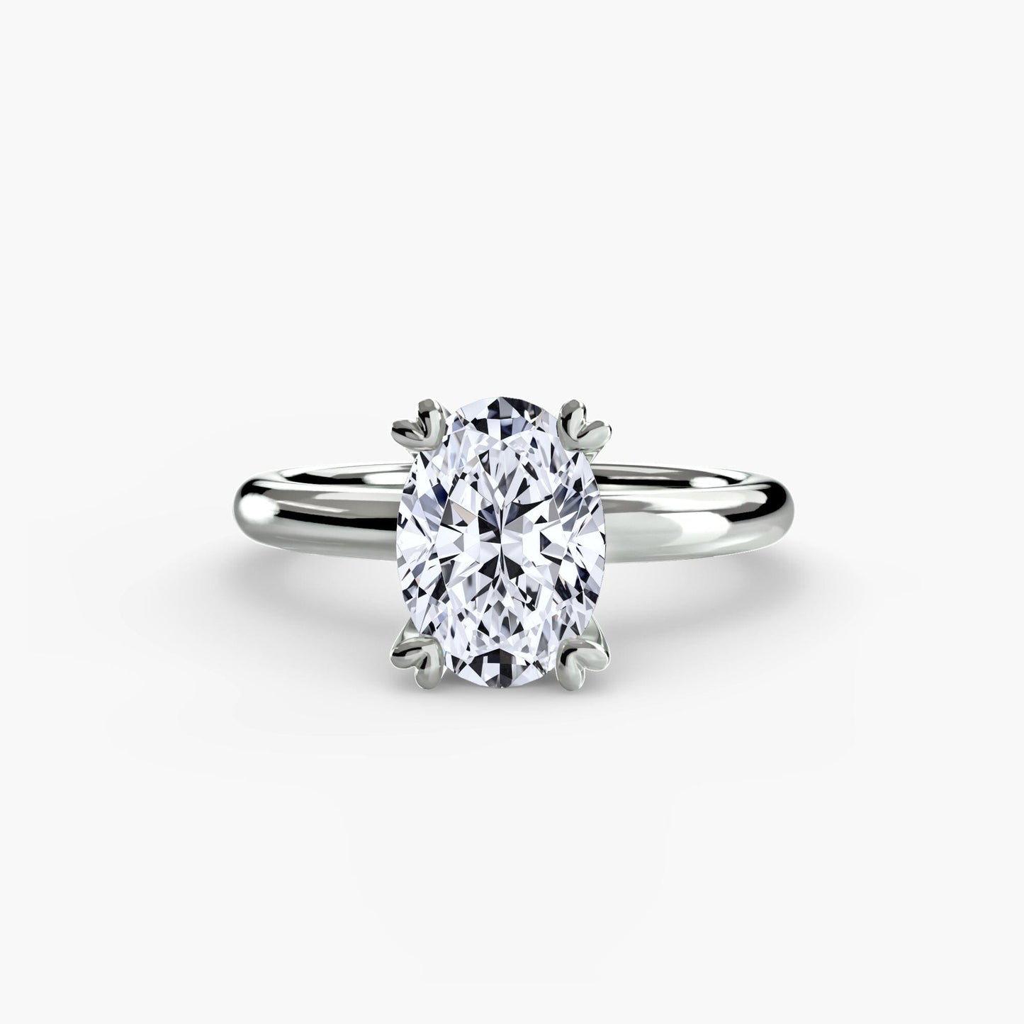 Solitaire ring 2 setting Aces Jewellers 9K White Gold Oval 