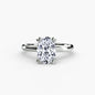 Solitaire ring 2 setting Aces Jewellers 9K White Gold Oval 