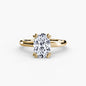 Solitaire ring 2 setting Aces Jewellers 9K Yellow Gold Oval 