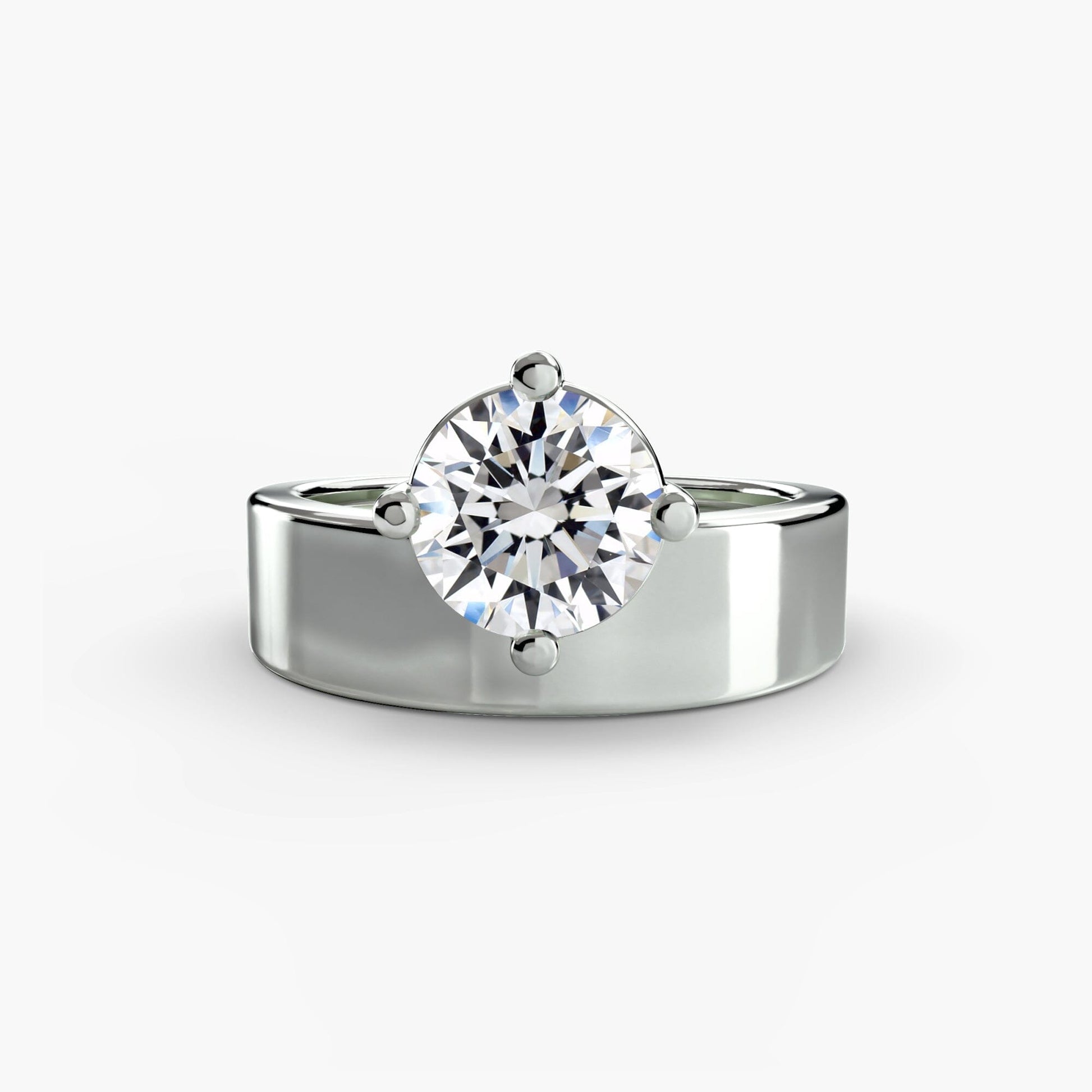 Wide Band Solitaire setting Aces Jewellers 