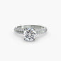 Solitaire with Pavé setting Aces Jewellers 9K White Gold Round 