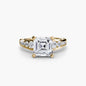 Solitaire with Pavé 2 setting Aces Jewellers 9K Yellow Gold Asscher 