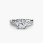 Solitaire with Pavé 2 setting Aces Jewellers 9K White Gold Cushion 