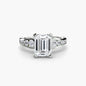Solitaire with Pavé 2 setting Aces Jewellers 9K White Gold Emerald 