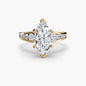 Solitaire with Pavé 2 setting Aces Jewellers 9K Yellow Gold Marquise 