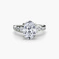 Solitaire with Pavé 2 setting Aces Jewellers 9K White Gold Oval 