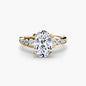 Solitaire with Pavé 2 setting Aces Jewellers 9K Yellow Gold Oval 