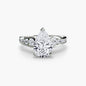 Solitaire with Pavé 2 setting Aces Jewellers 9K White Gold Pear 