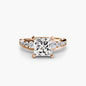 Solitaire with Pavé 2 setting Aces Jewellers 9K Rose Gold Princess 