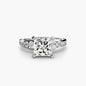 Solitaire with Pavé 2 setting Aces Jewellers 9K White Gold Princess 