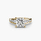 Solitaire with Pavé 2 setting Aces Jewellers 9K Yellow Gold Princess 