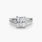 Solitaire with Pavé 2 setting Aces Jewellers 9K White Gold Radiant 
