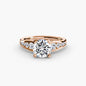 Solitaire with Pavé 2 setting Aces Jewellers 9K Rose Gold Round 