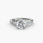 Solitaire with Pavé 2 setting Aces Jewellers 9K White Gold Round 