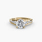 Solitaire with Pavé 2 setting Aces Jewellers 9K Yellow Gold Round 