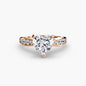 Solitaire with Pavé 3 setting Aces Jewellers 9K Rose Gold Heart 