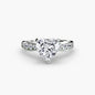 Solitaire with Pavé 3 setting Aces Jewellers 9K White Gold Heart 