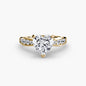 Solitaire with Pavé 3 setting Aces Jewellers 9K Yellow Gold Heart 
