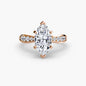 Solitaire with Pavé 3 setting Aces Jewellers 9K Rose Gold Marquise 